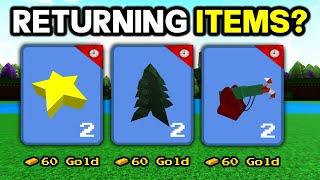 4 RARE ITEMS RETURNING!? | Build a boat for treasure ROBLOX