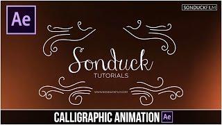 After Effects Tutorial: Calligraphic Curvy Title Animation (Wedding Titles)