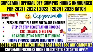 Capgemini Biggest Hiring Announcement | Capgemini OFF Campus Drive For 2025, 2024, 2023, 2022 Batch