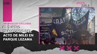 PUNTEROS con ANTECEDENTES, MILITANTES PAGOS y BARRAS: trasfondos del acto de MILEI en PARQUE LEZAMA