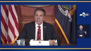 NY Governor Cuomo holds a coronavirus briefing on new strain of COVID-19 and travel restrictions