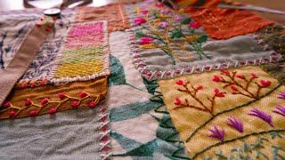 Handmade patchwork idea from scrap fabric