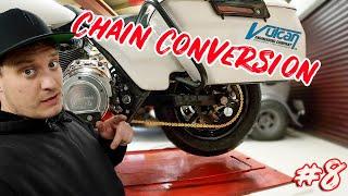 Harley Stunt Bagger Build - Fitting The Vulcan Works Chain Conversion Kit - Episode 8