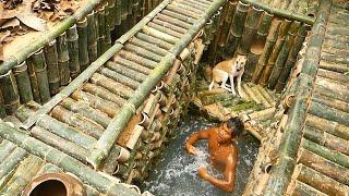 Building The Most Temple Tunnel Mini Underground Pool And House