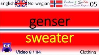 08 Clothing / Klær Norsk - Engelske Ord / Norwegian - English Words lære engelsk