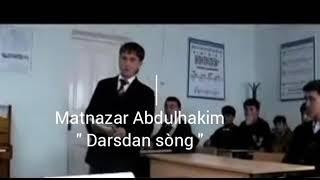 Matnazar Abdulhakim "Darsdan sòng" .Ushbu she'r meni juda ham ta'sirlantirgani uchun sizga  ilindim.