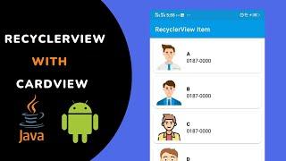 Recyclerview with Cardview in android studio | Recyclerview and cardview android studio