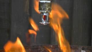 Fire sprinkler test with water