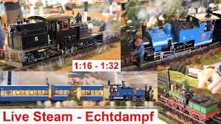 Real Live Steam Model Railway Fun 45 mm Gauge at EMFT jubily – Adler, Darjeeling train, Shay, S 3/6