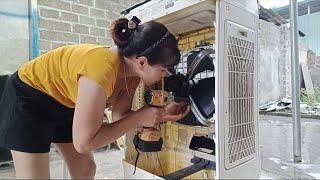 Repairing slow rotating air conditioner fan with burning smell