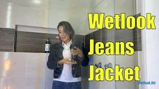 Wetlook girl shower | Wetlook jeans | Wetlook white polo