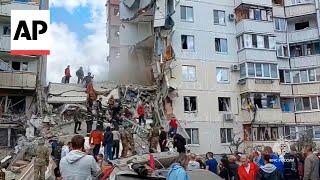 Ukrainian strike on residential building in Belgorod, Russia, collapses structure