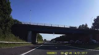 Dashcam footage A1(M) crash - distressing footage