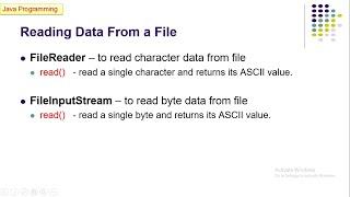 File Reading in Java using FileReader and FileInputStream