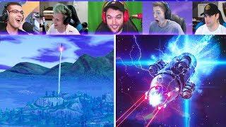 Fortnite Streamers REACT to  Rocket Launch! (Fortnite Battle Royale Rocket Launch LIVE Gameplay)