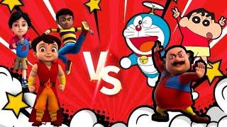 Shiva & Rudra & Super Bheem vs Doraemon & Shinchan & Motu - 6 Man Tornado Tag Match