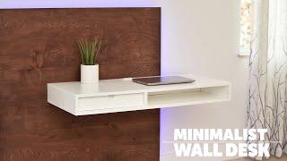 DIY LED floating desk (Space saving desk)