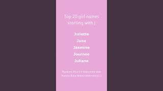 Top 20 girl names starting with J