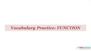 FUNCTION - Definition, pronunciation, grammar, meaning - Practice grade 4 vocabulary