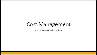 Target Operating Profit | Topic 1|  Cost-Volume-Profit