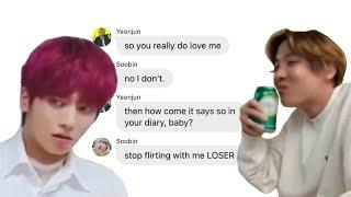 bts and txt texts - the one who read soobin’s diary