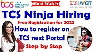 Register for TCS Ninja Hiring | How to register on TCS next portal |