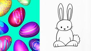 Draw the Easter Bunny in less than 60 seconds - EASY #shorts