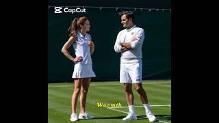 The Princess of Wales joined tennis legend Roger Federer at the All England Lawn Tennis Club,