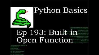 Python Basics Open Function