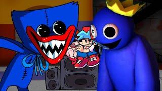 Huggy Wuggy VS Blue  (FNF Playtime but Rainbow Friends Character Sings It)