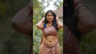 AI Saree Beauty Walking in Village Looks Too Real to Believe!  #desivibes