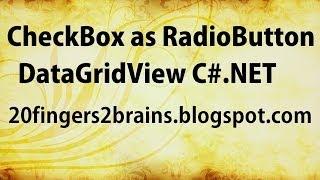 Checkbox as Radiobutton in DataGridview C# Net Windows Application