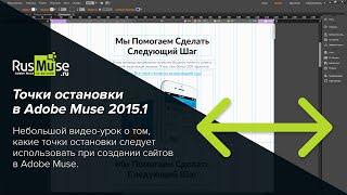 Точки остановки в Adobe Muse