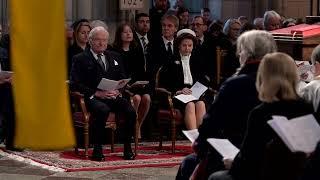 Queen Silvia of Sweden at bishop reception in Uppsala Cathedral