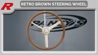 Retro Brown Leather Steering Wheel by SCI at Raney's