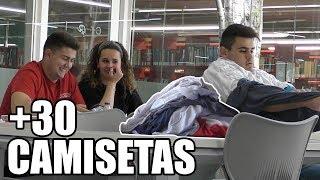 WEARING MANY T-SHIRTS in the LIBRARY (+30)  [Hidden Camera]