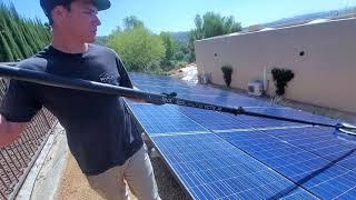 Solar Panel Ground Mount Cleaning SolaTec C 1000 | Scott's New Setup