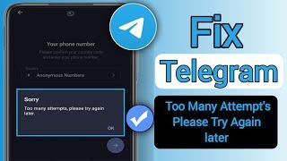 How To Fix Telegram Too Many Attempts Please Try Again Later (Easy way)Fix Telegram Too Many Atteams