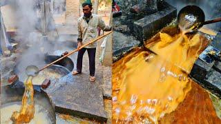 ऐसा Banta है 2000 kg Gur ( गुड ) In Village || Full Making Process of Jaggery  #streetfood