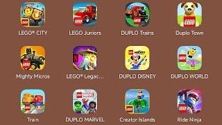 LEGO CITY,LEGO Juniors,LEGO Duplo Trains,Duplo Town,Mighty Micros,Legacy Heroes Unboxed,Duplo World