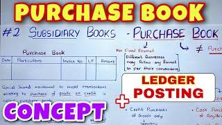 Purchase Book - Concept and Ledger Posting - By Saheb Academy