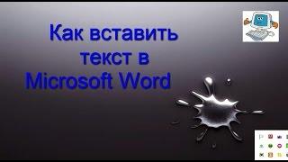 Как вставить текст в Word. Описаны способы вставки текста в документ Word