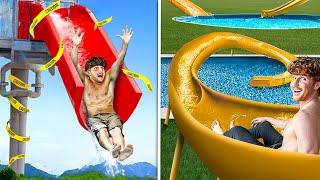 $1 VS $1,000,000 Waterslide in my Theme Park!