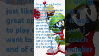Thank you coach