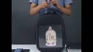 Creative Design LED Display Screen Backpack APP Control Pattern Free to Change - GRAY