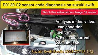 P0130 O2 sensor code diagnosis on Suzuki Swift. Don't be misled by fault code. vacuum leak detection