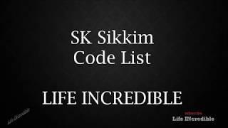 SK Sikkim Code list