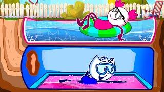  PINK VS BLUE Swimming Pool Challenge for Boy & Girl | Secret Pool Underground