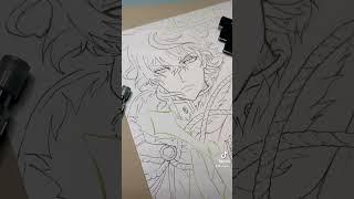 Drawing Yuno Black Clover  Part 1: #inking #shorts #anime #art tiktok storytime (mrballen)