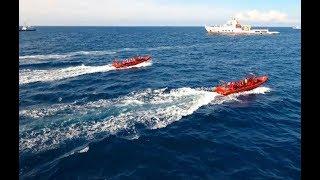 Rescue Drill Conducted at Sea in Sansha, South China's Hainan Province